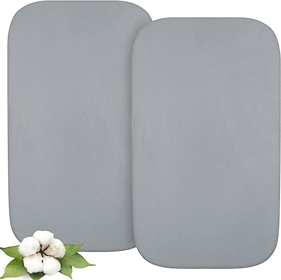 Biloban Online Store Bassinet Sheets Fit Arm s Reach Mini Ezee 2 in 1 Co Sleeper Bassinet 2 Pack 100 Organic Cotton Grey Arm s Reach Mini Ezee 2 in 1 Co Sleeper