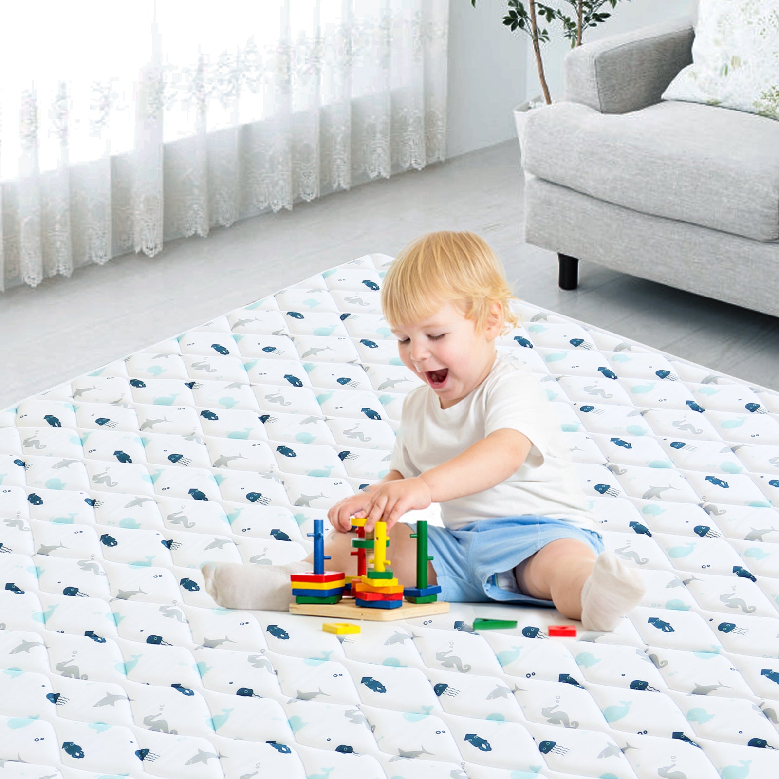 Baby Play Mat: Foldable, Padded Floor Mat for Crawling, Playing, and Toddler Playroom | Baby Care Foam Mat | Extra-Large Floor Mats for Kids 
