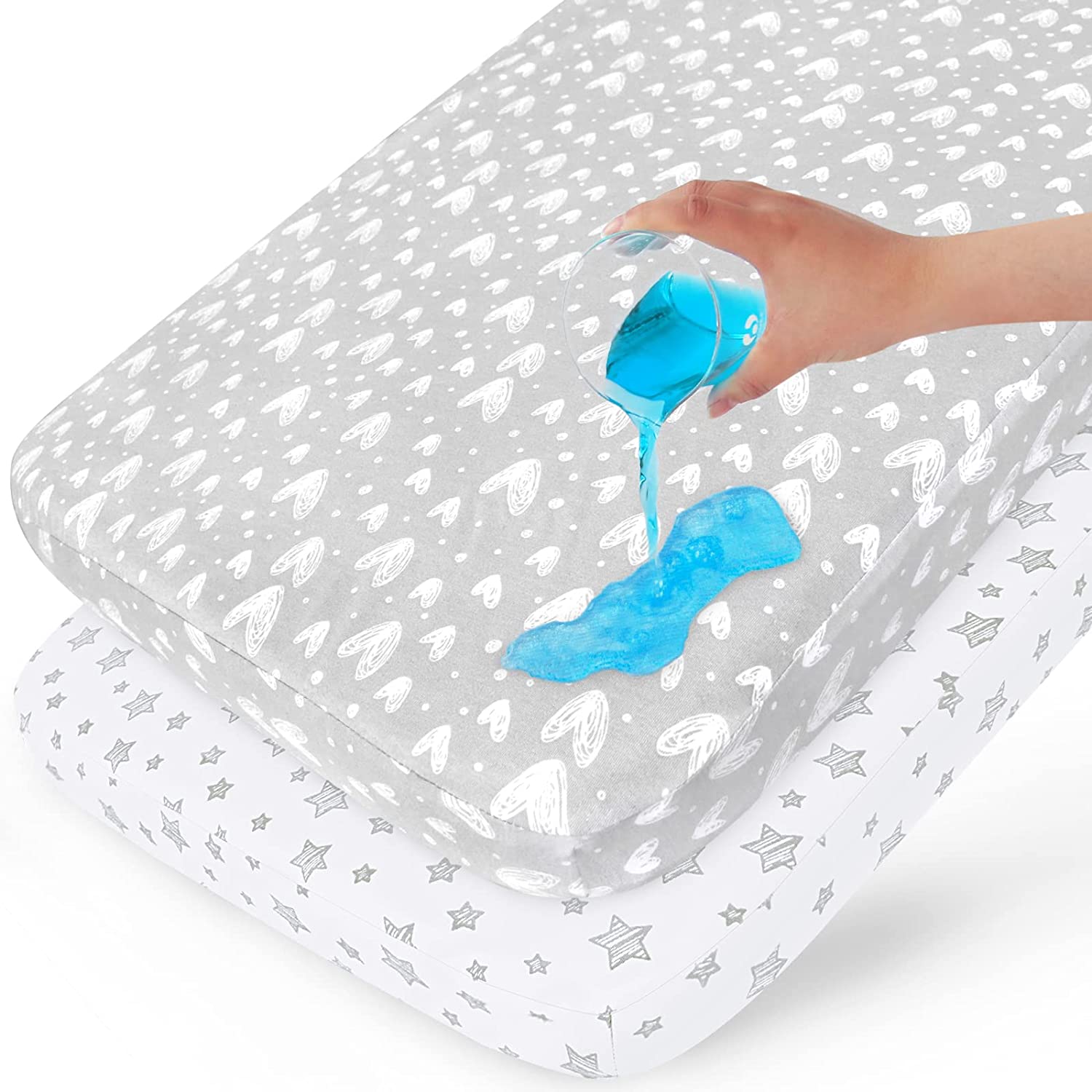 Waterproof Bassinet Sheets Fit Mika Micky Bedside Sleeper 2 Pack 1