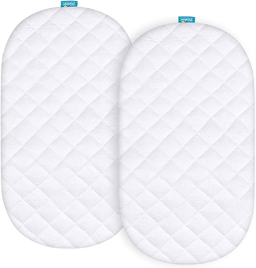 Bassinet Mattress Pad Cover - Fits Silver Cross Stroller Bassinet, 2 Pack, Bamboo, Waterproof