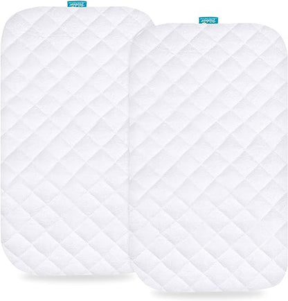 Bassinet Mattress Pad Cover - Fits Fodoss Baby Bassinet Bedside Sleeper, 2 Pack, Bamboo, Waterproof - Biloban Online Store