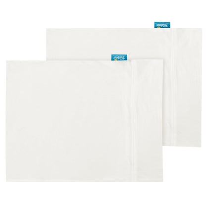 Biloban Toddler Pillowcase Organic Cotton, 13x18 Envelop Style, White Pillow Cover, 2 pieces