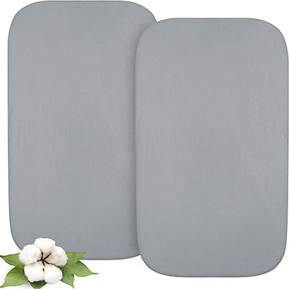 Bassinet Sheets - Fit Fodoss Baby Bassinet Bedside Sleeper, 2 Pack, 100% Organic Cotton, Grey - Biloban Online Store