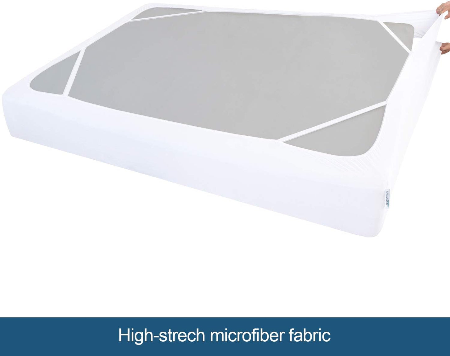 Box Spring Cover with Smooth and Elastic Woven Material, Wrinkle & Fading Resistant & Dustproof, White