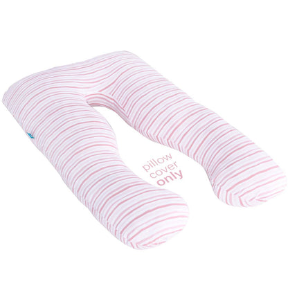 Pregnancy Pillow Cover - for U-Shaped Maternity Body Pillows, Ultra-Soft Microfiber, Pink Stripe - Biloban Online Store