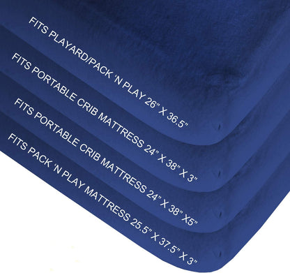 Pack n Play Sheet - 4 Pack, Ultra Soft Microfiber (38'' x 26'')