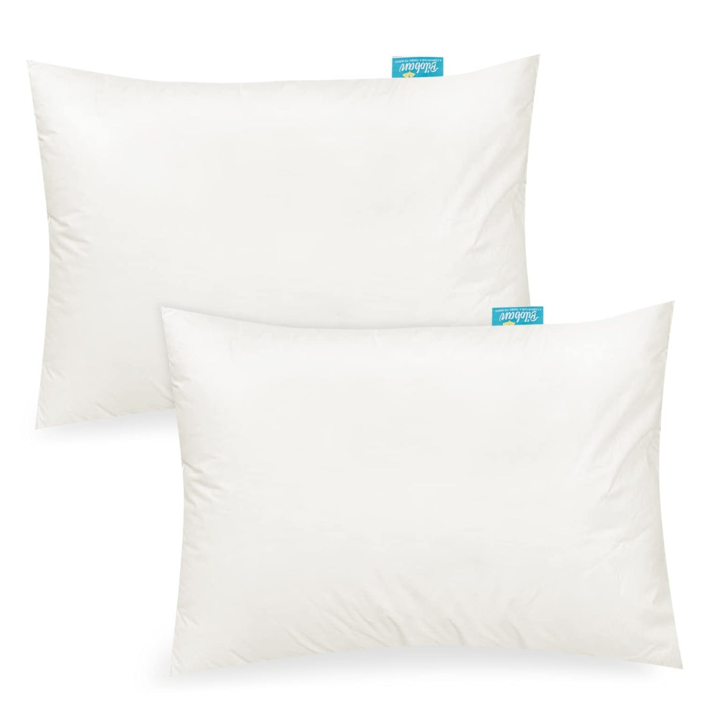 Biloban Toddler Pillowcase Organic Cotton, 13x18 Envelop Style, White Pillow Cover, 2 pieces