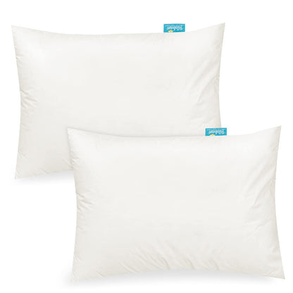 Biloban Toddler Pillowcase Organic Cotton, 13x18 Envelop Style, White Pillow Cover, 2 pieces