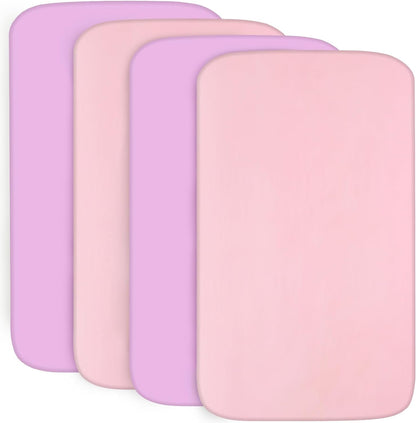 Crib Sheet - 4 Pack, Ultra Soft Microfiber (for Standard Crib/ Toddler Bed)