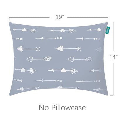 Toddler Pillow - 2 Pack, 14" x 19", Multi-Use, Soft & Skin-Friendly, Grey Arrow