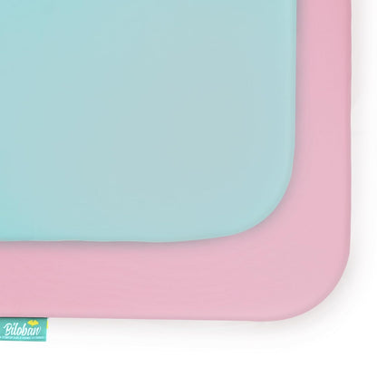 Pack n Play Sheet | Mini Crib Sheet - 2 Pack, Ultra Soft Microfiber, Fits Graco Pack and Play, Aqua & Pink, Preshrunk