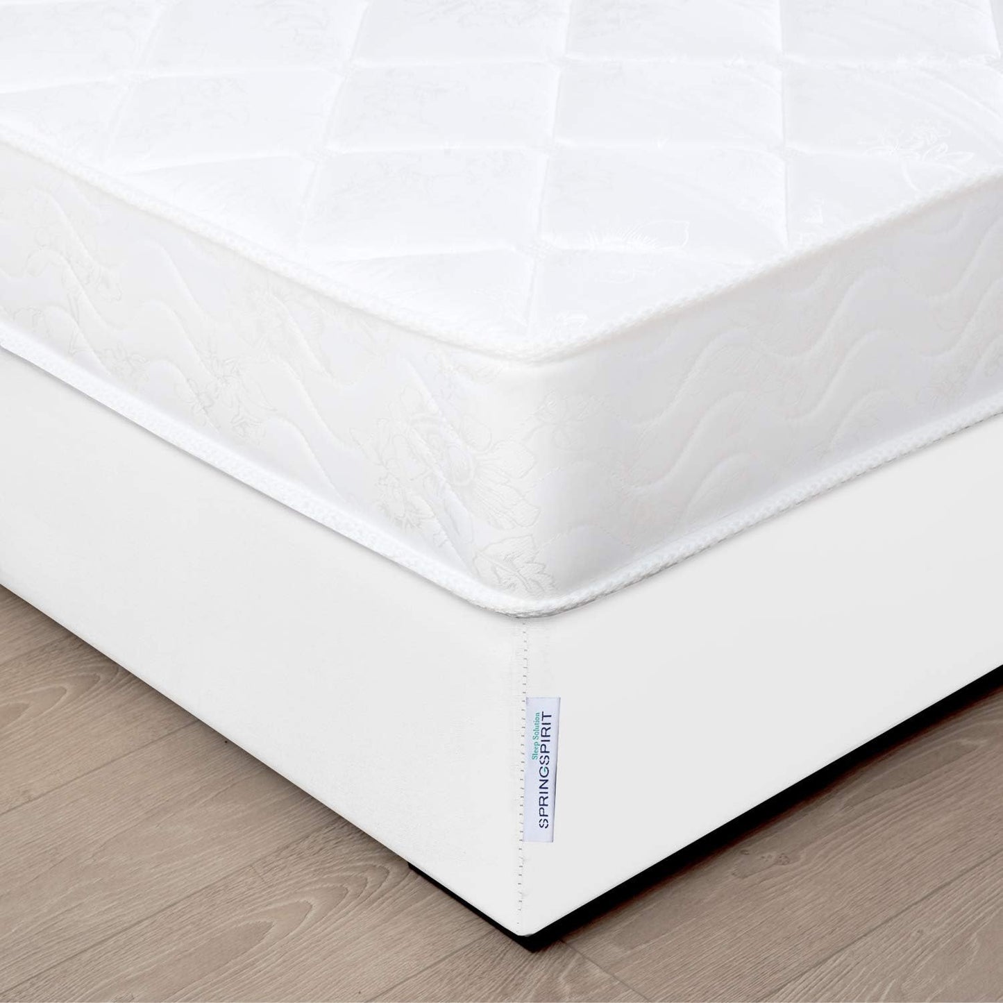 Box Spring Cover with Smooth and Elastic Woven Material, Wrinkle & Fading Resistant & Dustproof, White