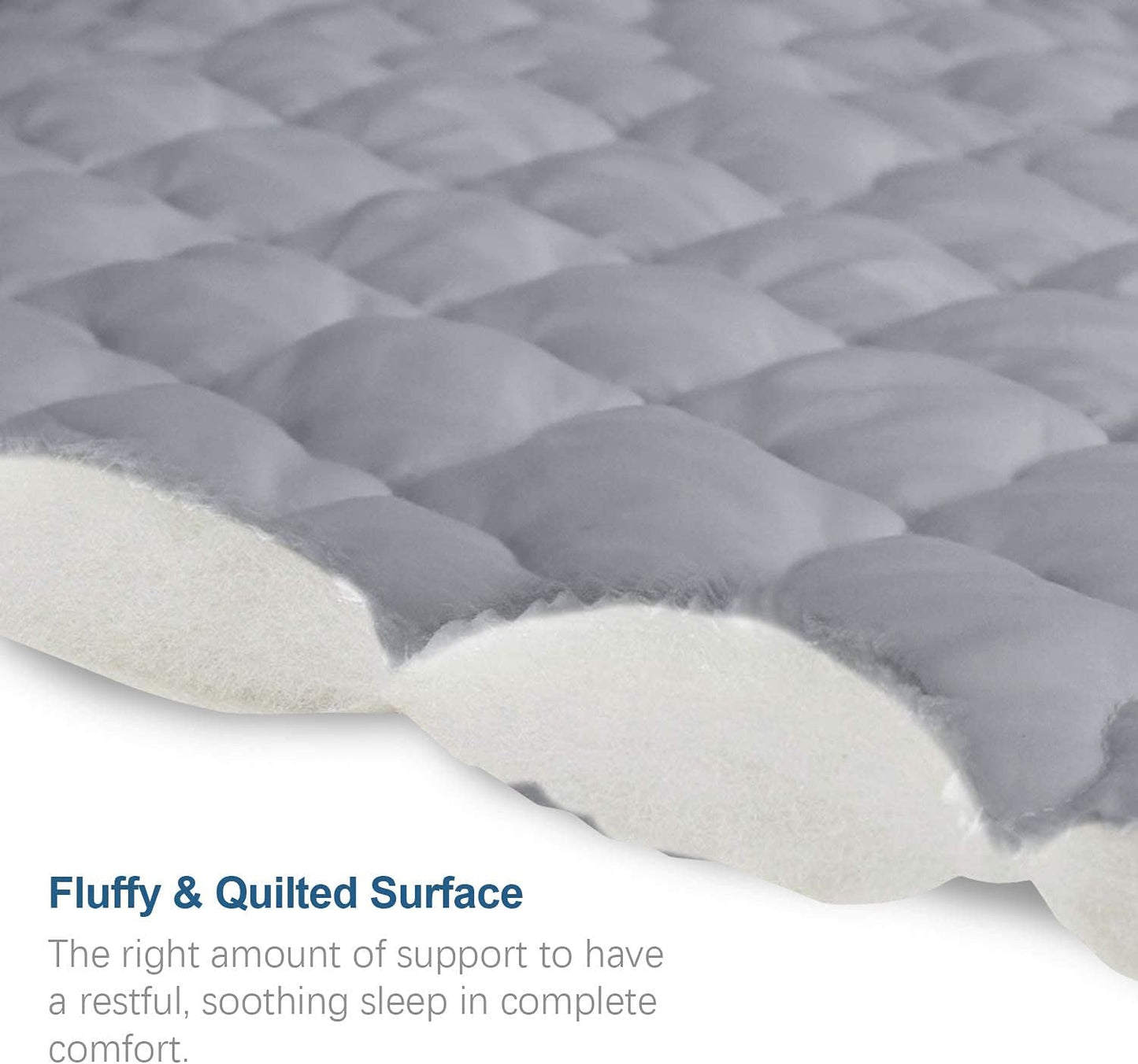 Waterproof Mattress Protector Quilted Twin & Full Size, Breathable & Noiseless Mattress Pad Cover, Fitted with Deep Pocket, Grey