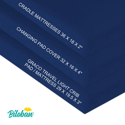 Waterproof Changing Pad Cover - 2 Pack, Ultra-Soft Microfiber, Smooth & Breathable, Navy - Biloban Online Store