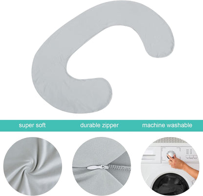 Pregnancy Pillow Cover - for C-Shaped Maternity Body Pillows, Ultra-Soft Microfiber