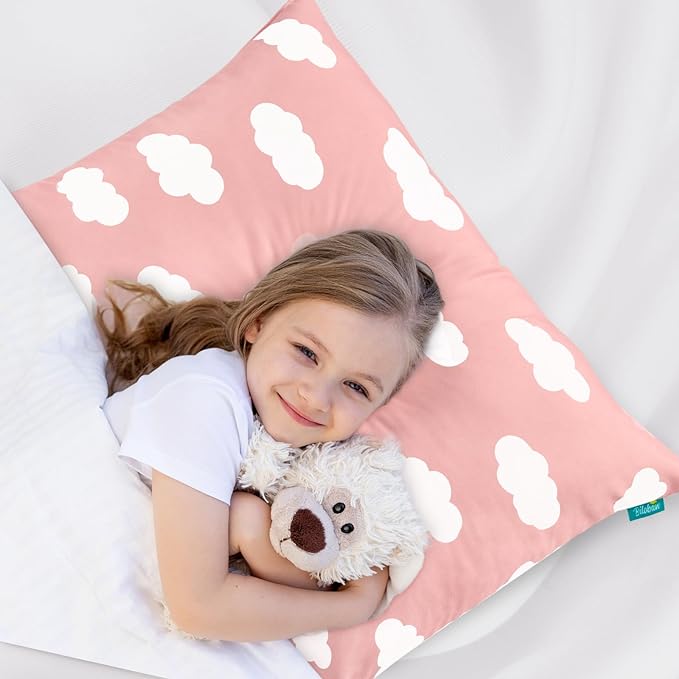 Toddler Pillow- 14"x 19”, Multi-use, Pink Cloud-Biloban Online Store