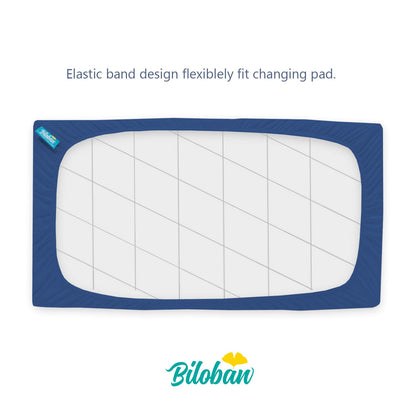 Waterproof Changing Pad Cover - 2 Pack, Ultra-Soft Microfiber, Smooth & Breathable, Navy - Biloban Online Store