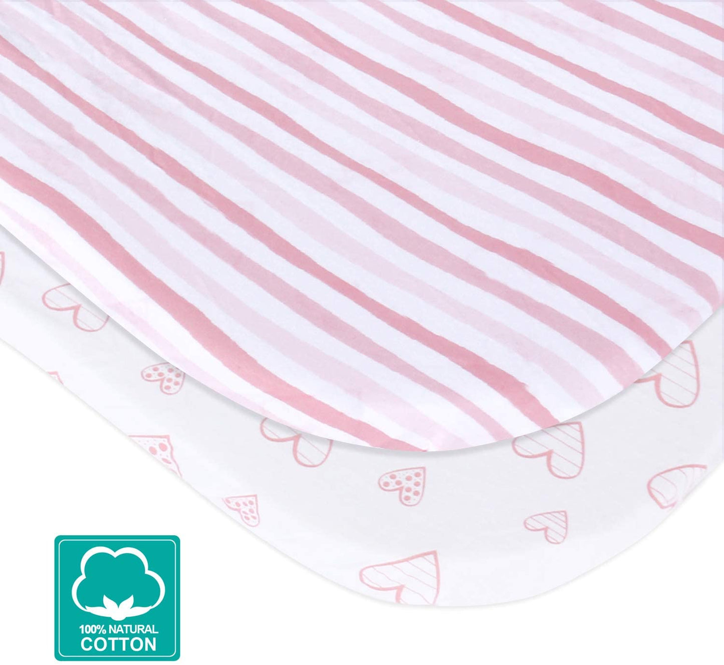 Bassinet Sheets - Fit Baby Trend Lil Snooze Deluxe III for Twins Bassinet, 2 Pack, 100% Jersey Cotton