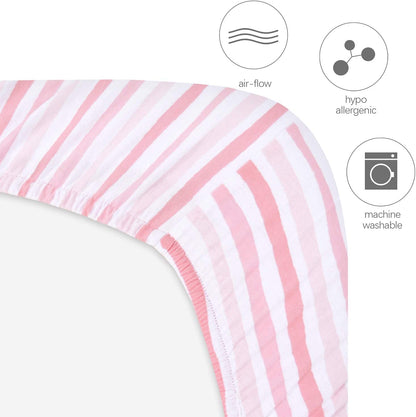 Bassinet Sheets - Fit ANGELBLISS 3 in 1 Rocking Bassinet, 2 Pack, 100% Jersey Cotton