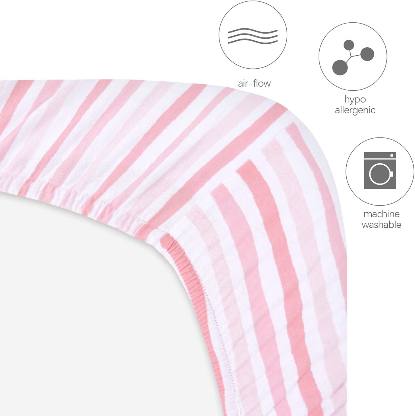 Bassinet Sheets - Fit Delta Children Sweet Dreams Bassinet, 2 Pack, 100% Jersey Cotton