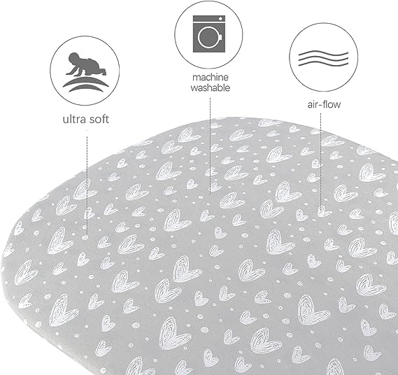 Bassinet Fitted Sheets Compatible with UPPAbaby Bassinet 2 Pack Cott