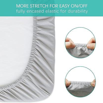 Bassinet Sheets - Fit Chicco Close to You 3-in-1 Bedside Bassinet, 2 Pack, 100% Organic Cotton