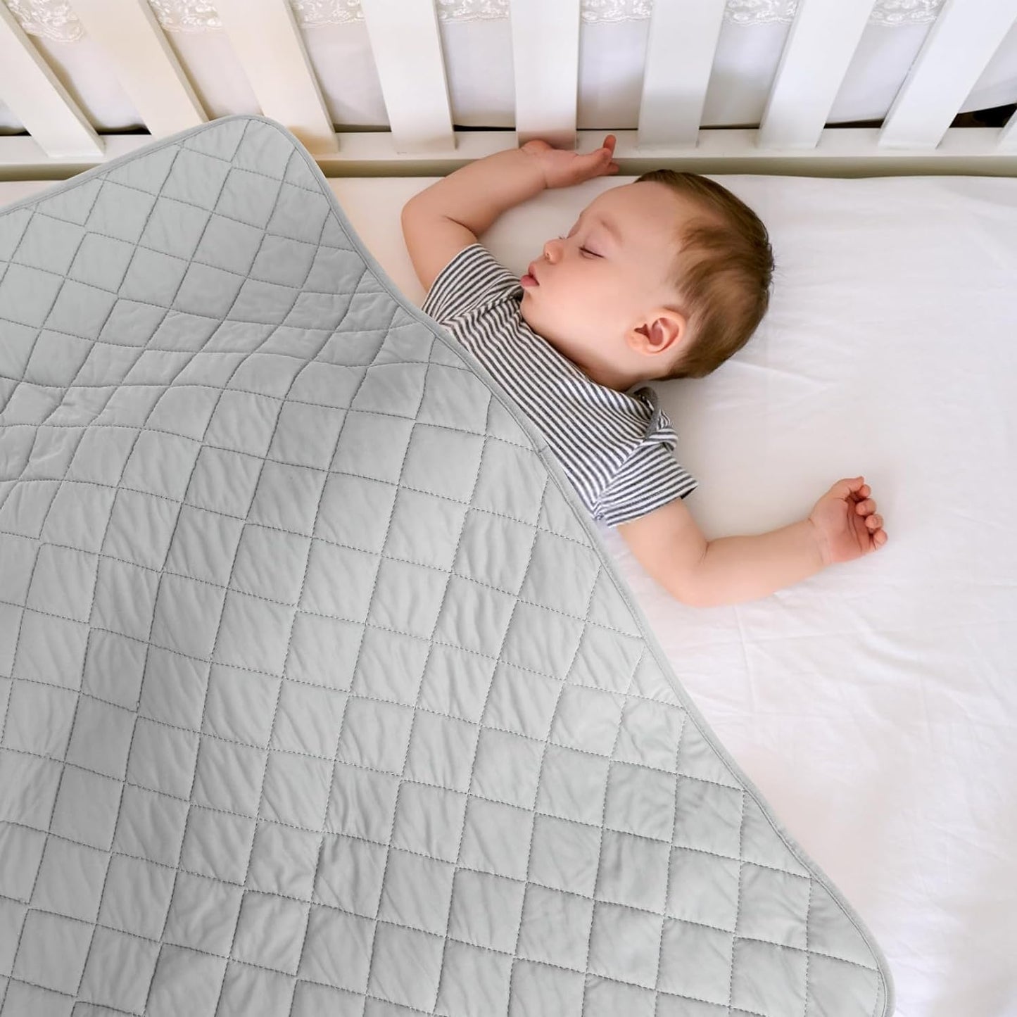 DMS PROTECTOR Toddler Blanket, 39" X 47'', Grey Swaddle Blanket Boys & Girls
