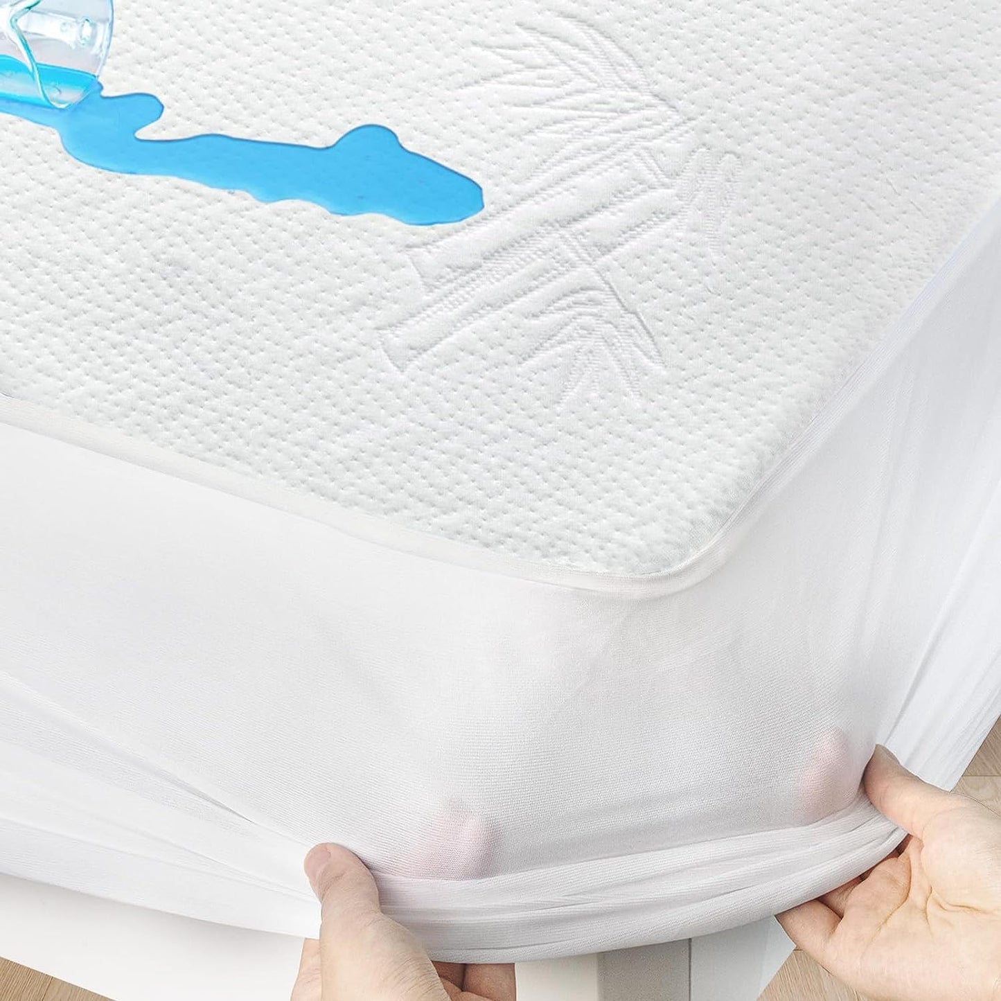 Waterproof Bamboo Mattress Protector - Twin&Full Size, Cooling 3D Air Fabric, Noiseless & Breathable Mattress Pad Cover Fitted Up to 14" Depth