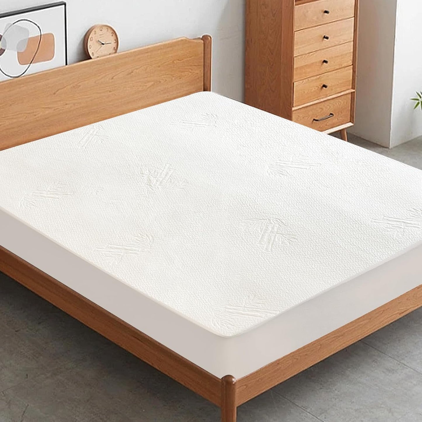 Waterproof Bamboo Mattress Protector - Twin&Full Size, Cooling 3D Air Fabric, Noiseless & Breathable Mattress Pad Cover Fitted Up to 14" Depth