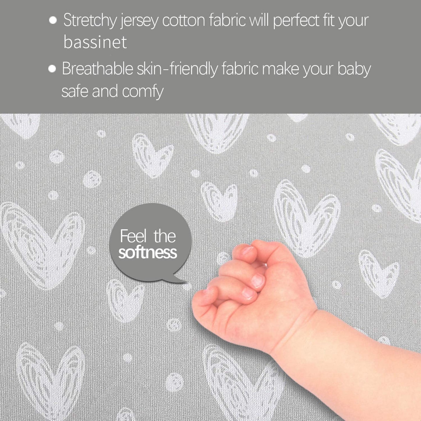 Bassinet Sheets - Fit Dream On Me Karley Bassinet, 2 Pack, 100% Jersey Cotton