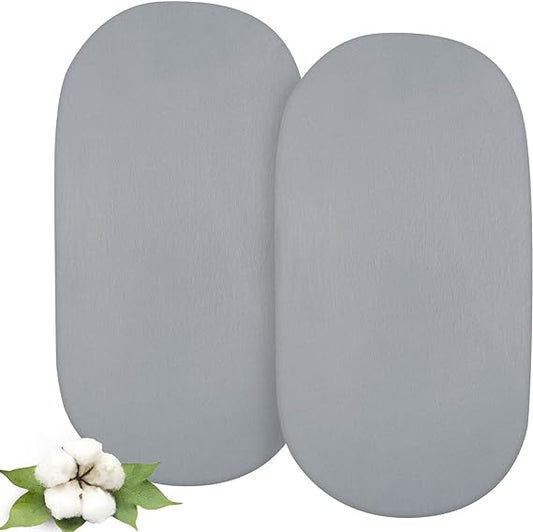 Bassinet Sheets - Fit Baby Delight Slumber Deluxe Portable Rocking Bassinet, 2 Pack, 100% Organic Cotton, Grey, Biloban online store