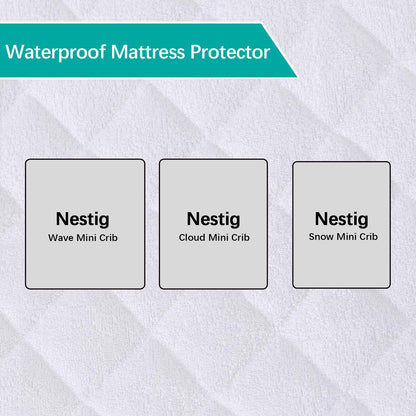 Waterproof Natural Bamboo Mattress Protector Compatible with Nestig Mini Crib, 2 Pack - Biloban Online Store
