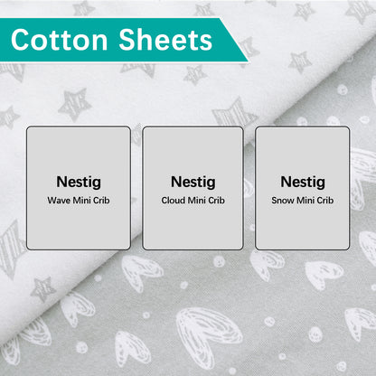 Cotton Sheet Compatible with Nestig Mini Crib - 2 Pack - Biloban Online Store