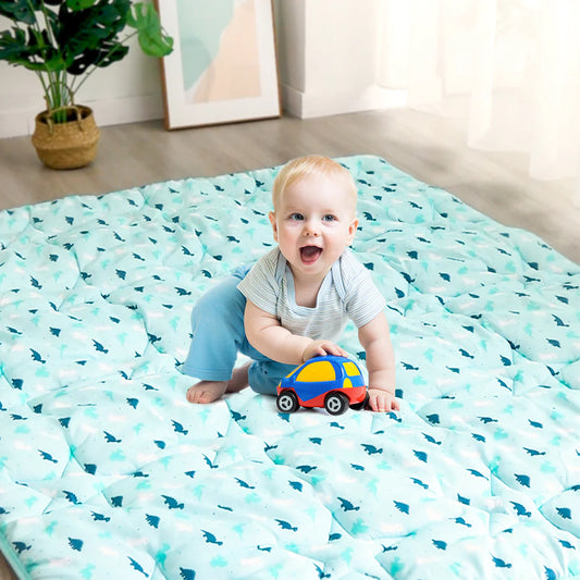 Baby Play Mat | Playpen Mat - Thicker Padded Tummy Time Activity Mat for Infant & Toddler