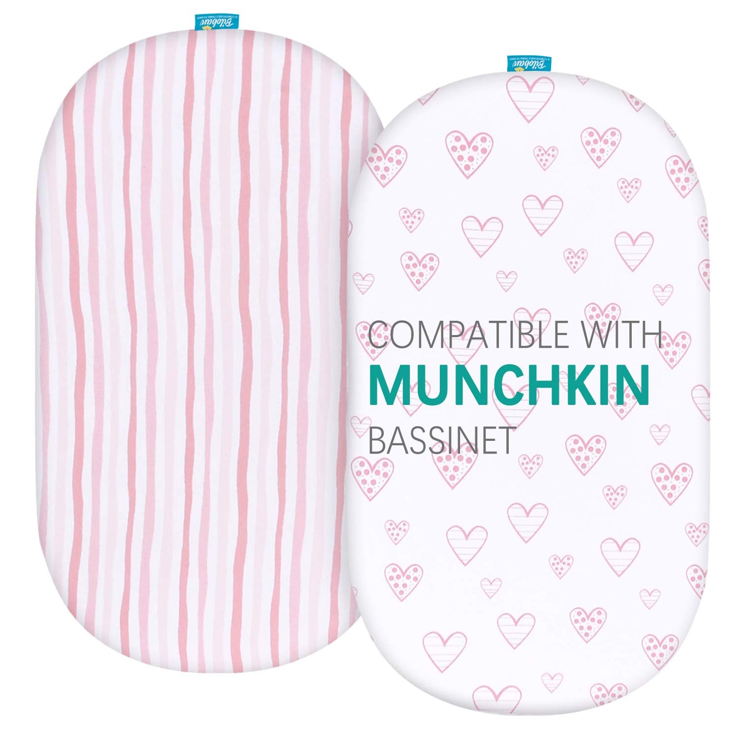 Bassinet Fitted Sheets for Baby Girls - 2 Pack, Cotton - Biloban Online Store