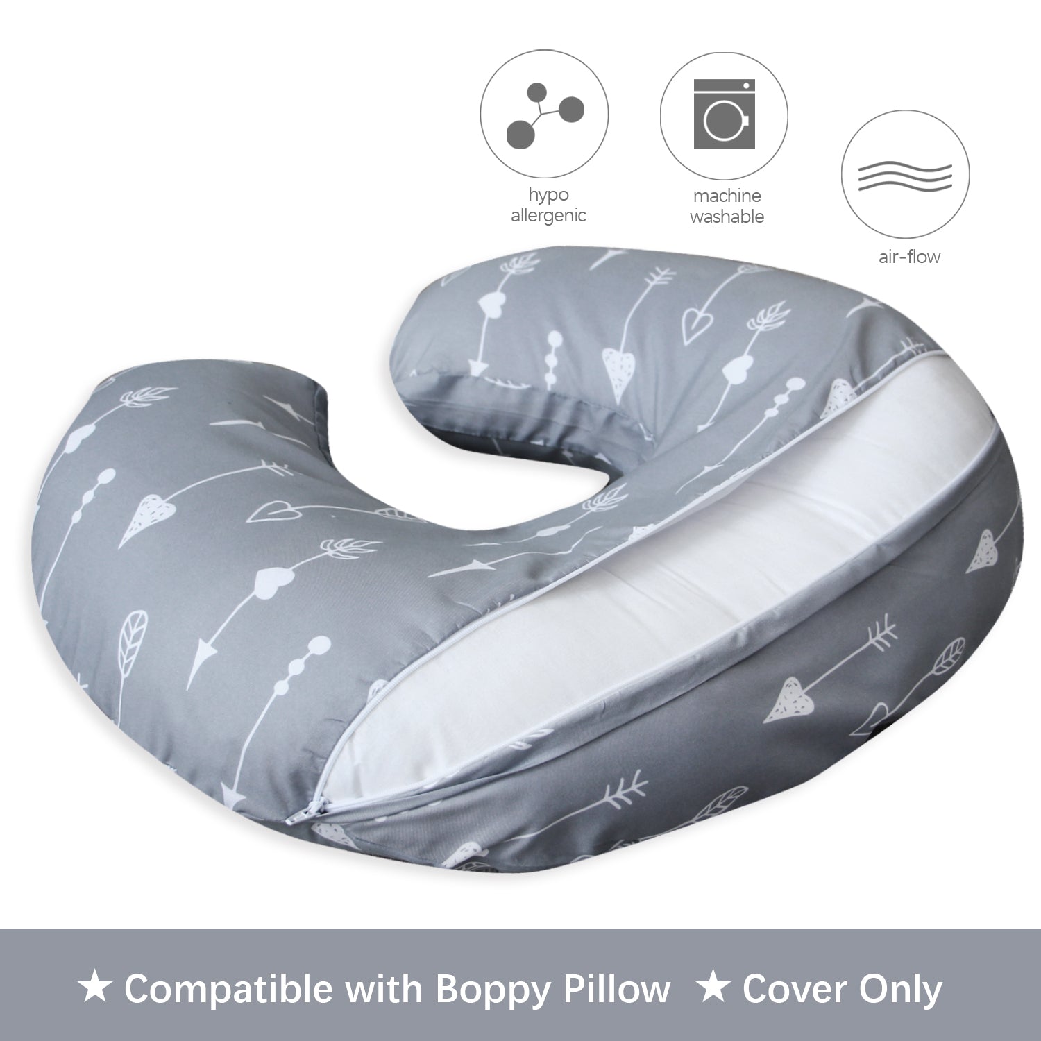 Nursing Pillow Cover for Boppy 2 Pack hypoallergenic Cloud Arrow