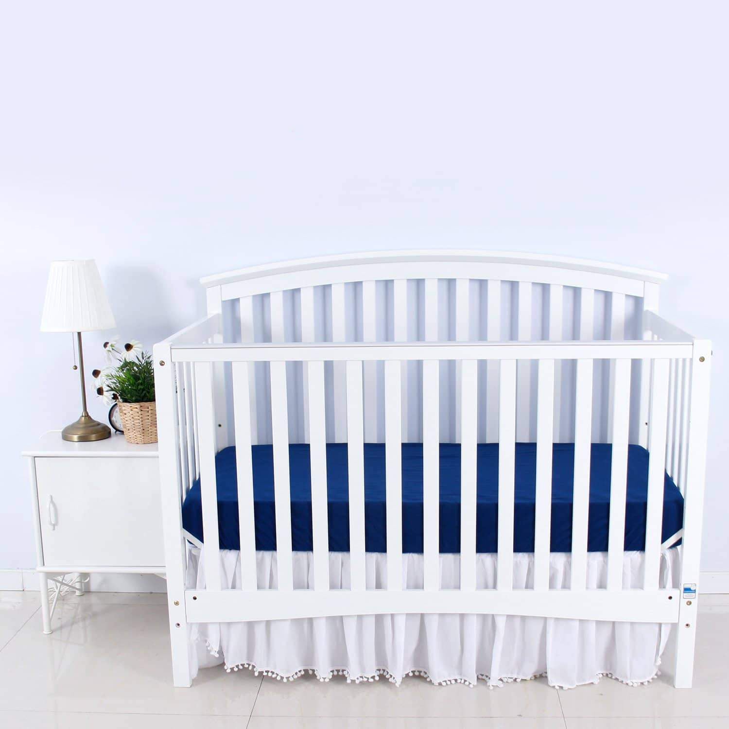 Navy blue best sale cot sheet